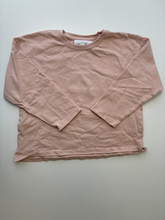 Zara Long Sleeve T-Shirt - Pink 100% Cotton | size 3T/4T