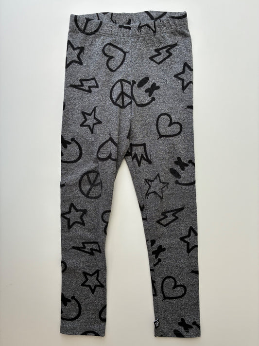 Pixie Lane Leggings - Gray Heathered Graffiti Print | size 4T