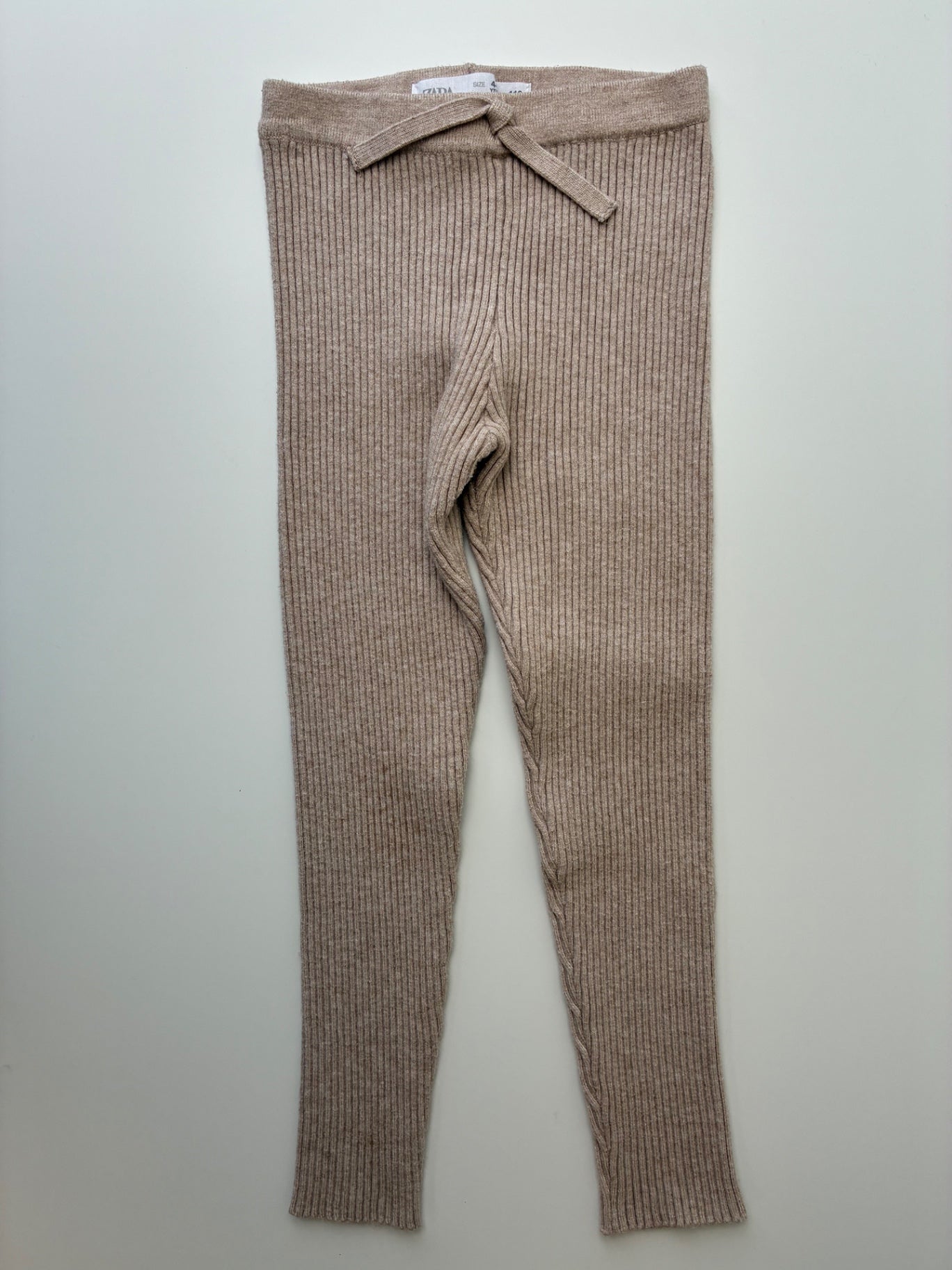 Zara Leggings - Tan Ribbed + Knit | size 4T/5T