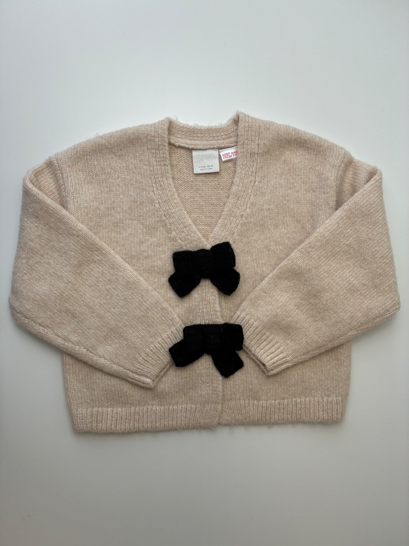 Zara Sweater - Tan Bow Cardigan | size 4T