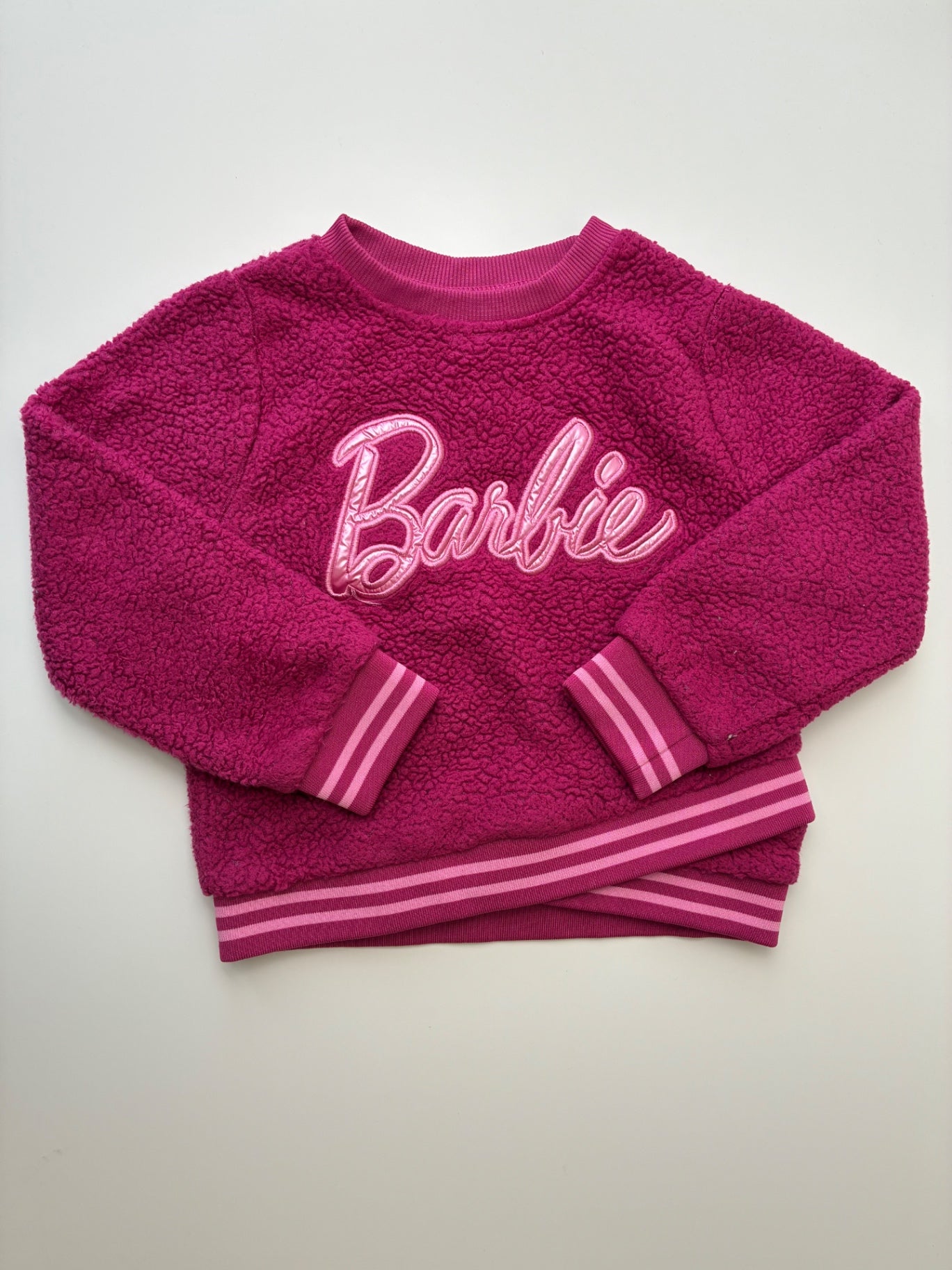 Barbie Sweatshirt - Pink Sherpa Crewneck | size 4T