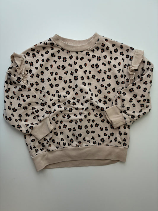 Mayoral Sweatshirt - Brown Animal Print Crewneck | size 4T
