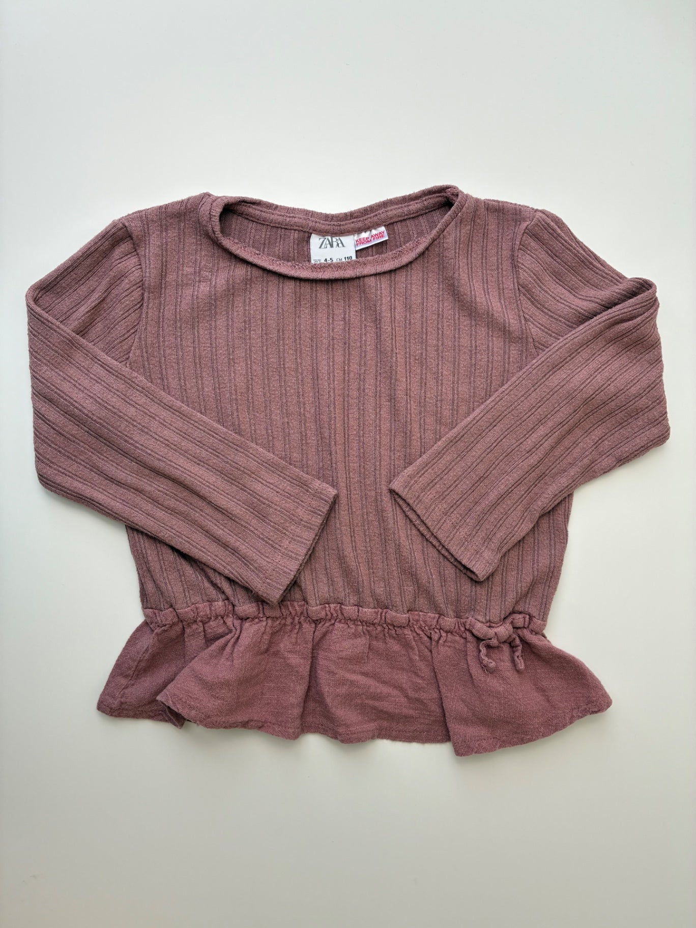 Zara Shirt - Pink Ribbed + Ruffle | size 4T/5T
