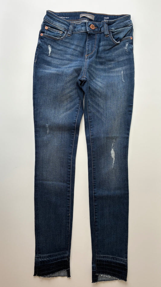 DL 1961 Jeans - Blue Chloe Skinny Raw Hem | size 12