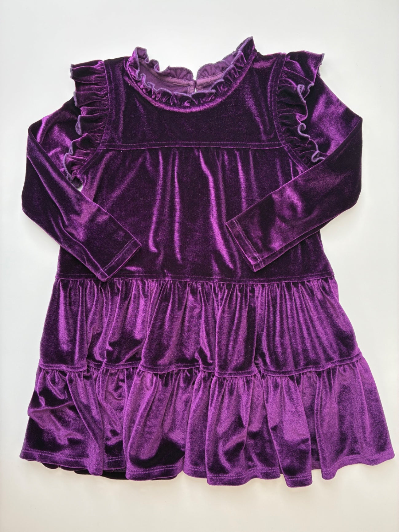 Pink Chicken Dress - Purple Velvet Tiered | size 4T