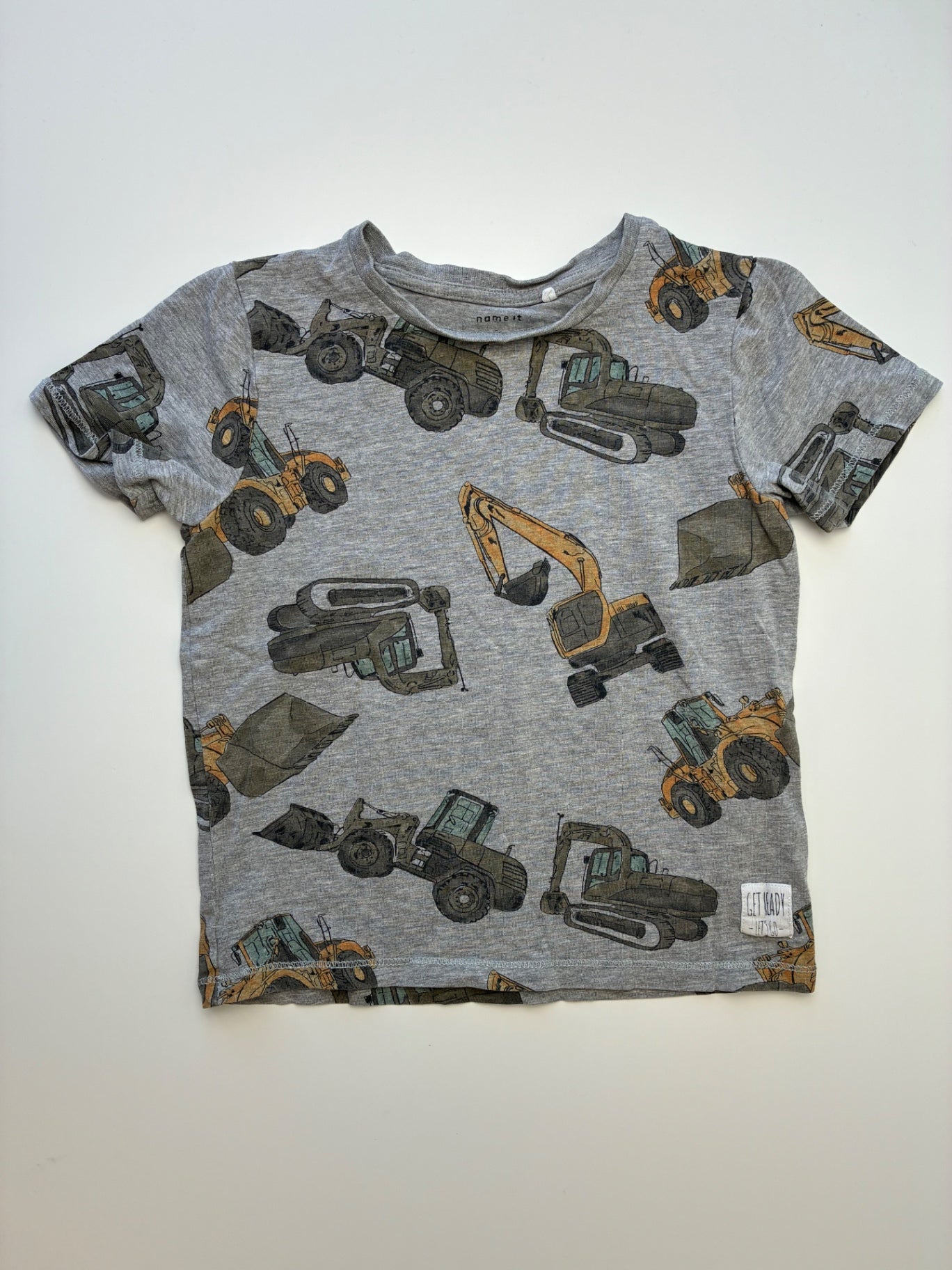 Name It T-Shirt - Gray Construction Trucks | size 5T