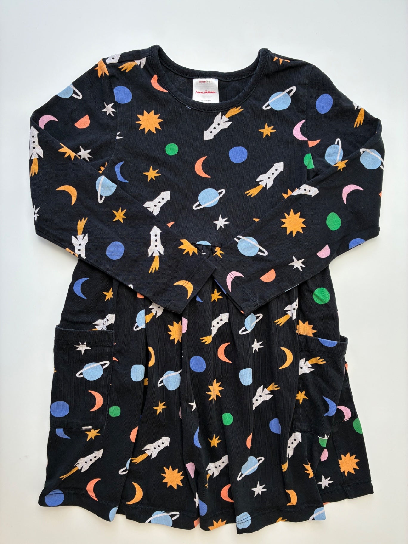 Hanna Andersson Dress - Black Rockets + Planets | size 5T