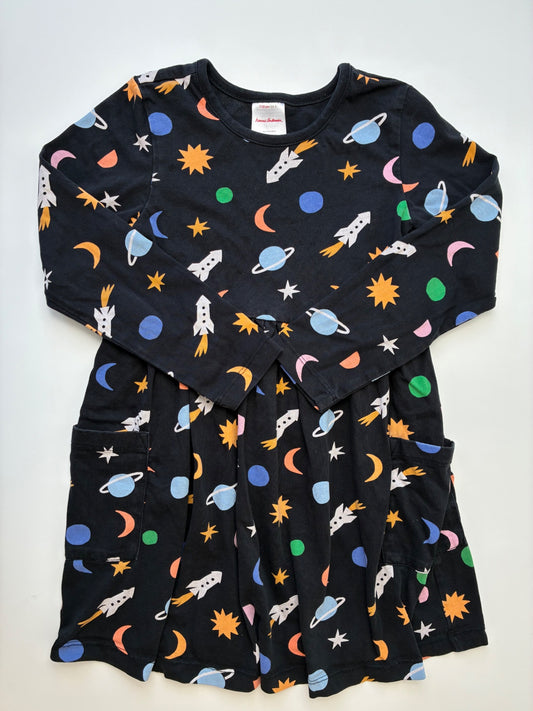 Hanna Andersson Dress - Black Rockets + Planets | size 5T