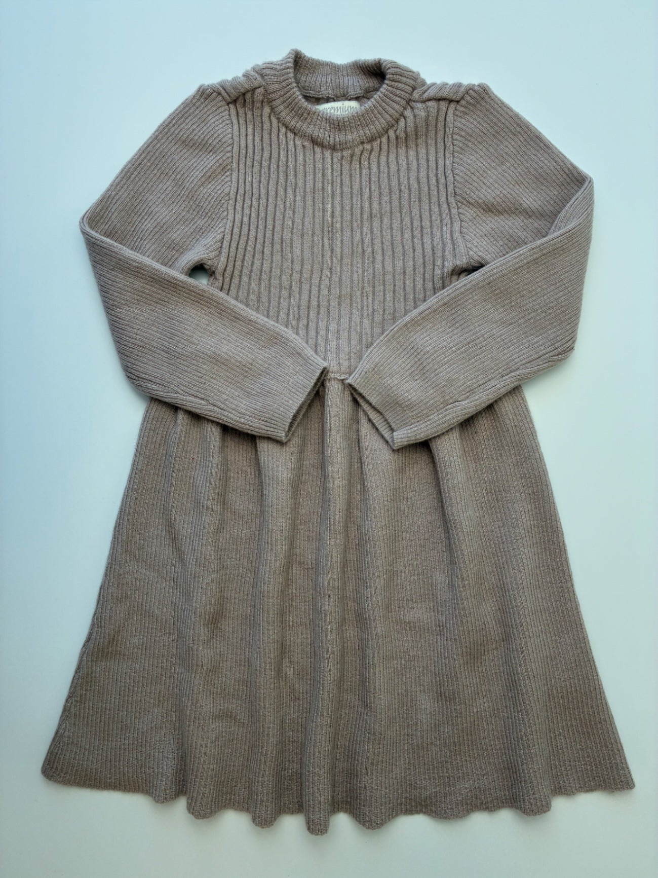 Premium Dress - Brown 100% Merino Wool Knit | size 3T/4T