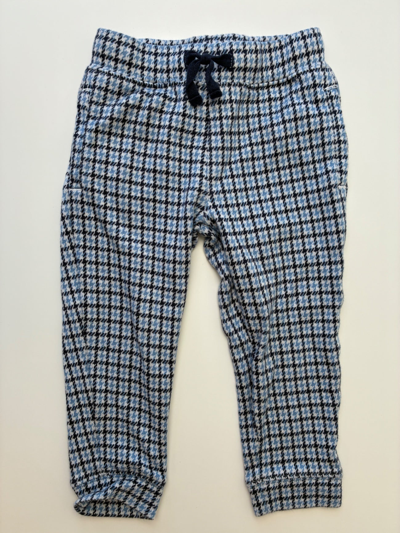Janie and Jack Leggings - Blue Houndstooth Knit | size 2T