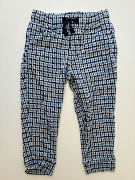 Janie and Jack Leggings - Blue Houndstooth Knit | size 2T