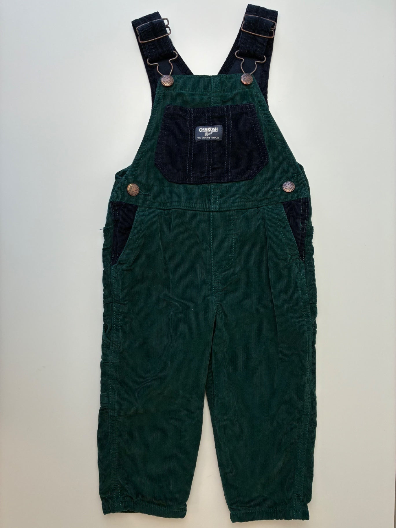 Oshkosh B'Gosh Overalls - Green Color Block Corduroy | size 2T