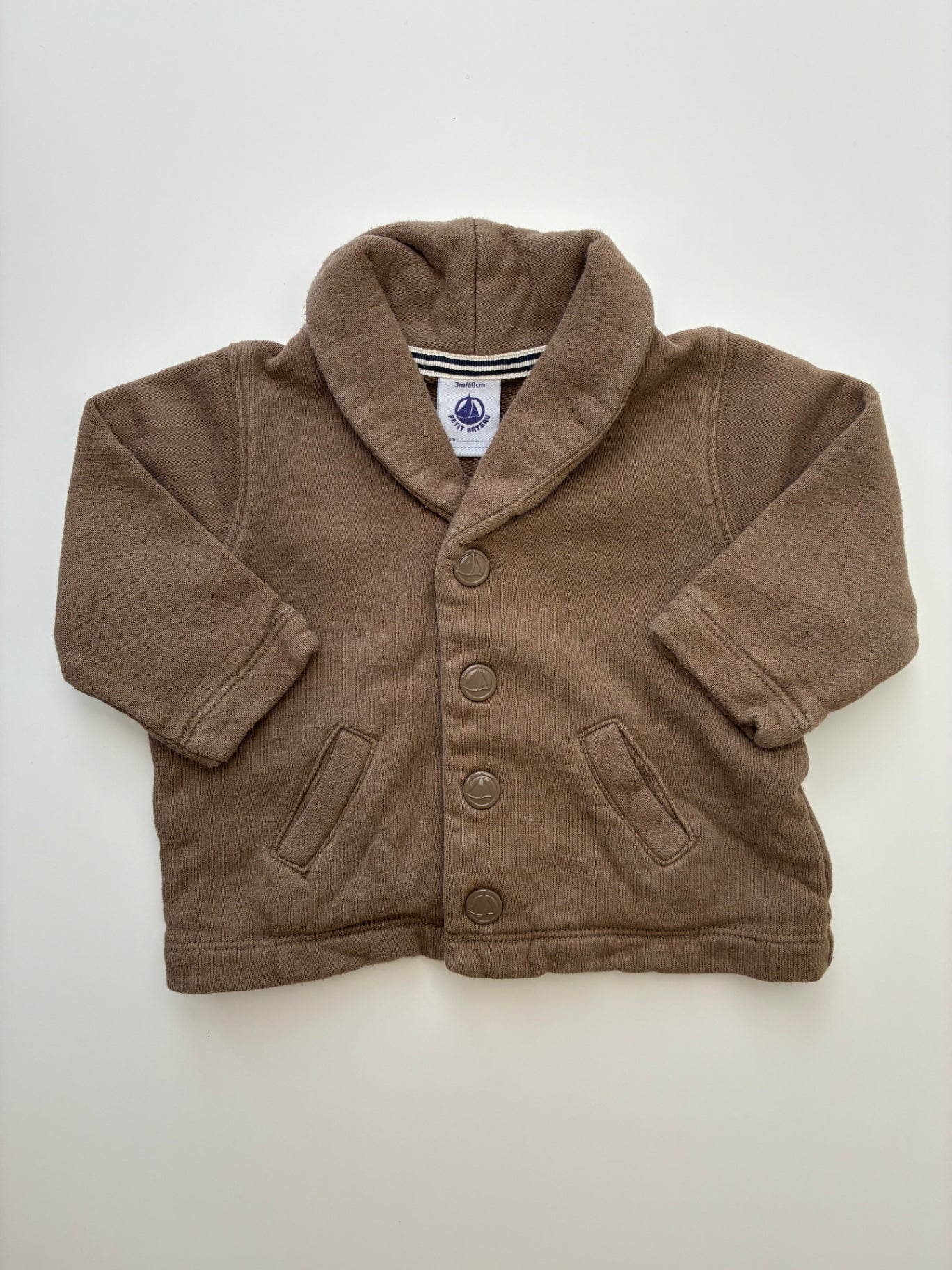 Petit Bateau Jacket - Brown 100% Cotton | size 3 Months