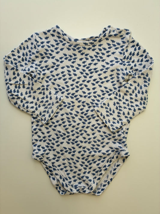 Janie and Jack Onesie - Blue Elephants | size 18 - 24 Months