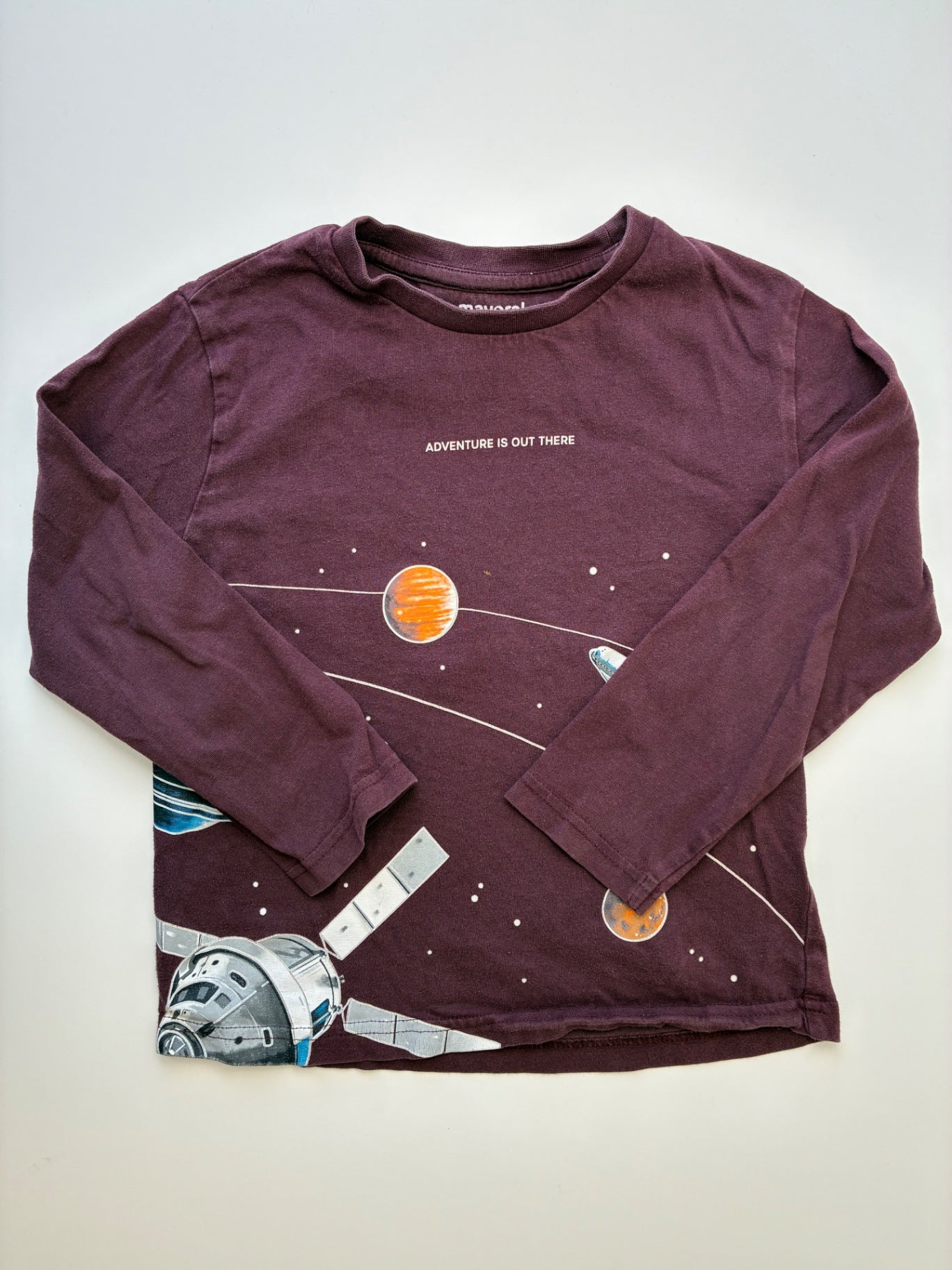 Mayoral Long Sleeve T-Shirt - Red Planets + Satellite | size 6