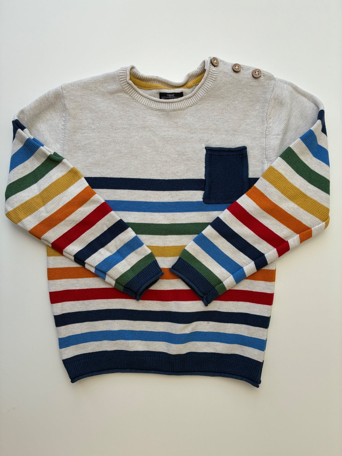 Next US Sweater - Multicolor Striped Roll Hem | size 5T/6