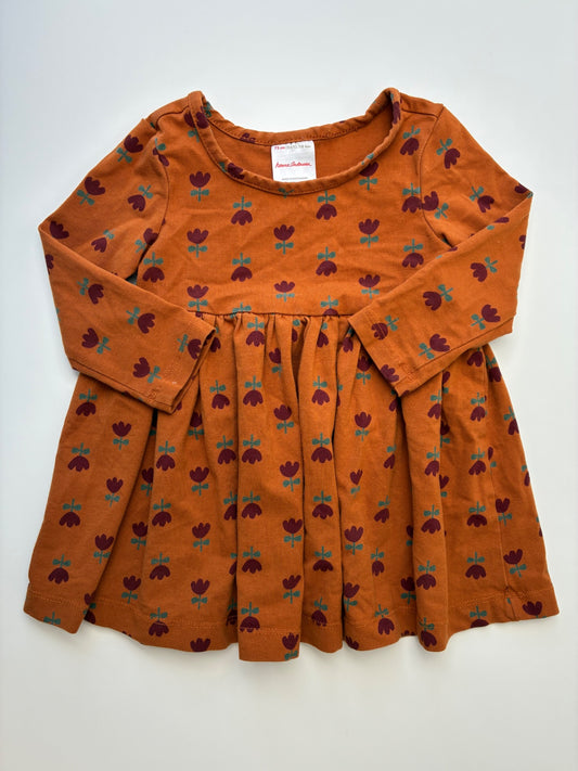 Hanna Andersson Dress - Brown Flowers | size 12 - 18 Months