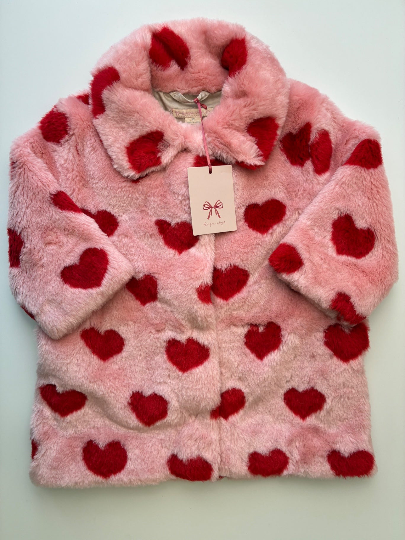 Konges Slojd Jacket - Pink Fur Hearts | size 2T