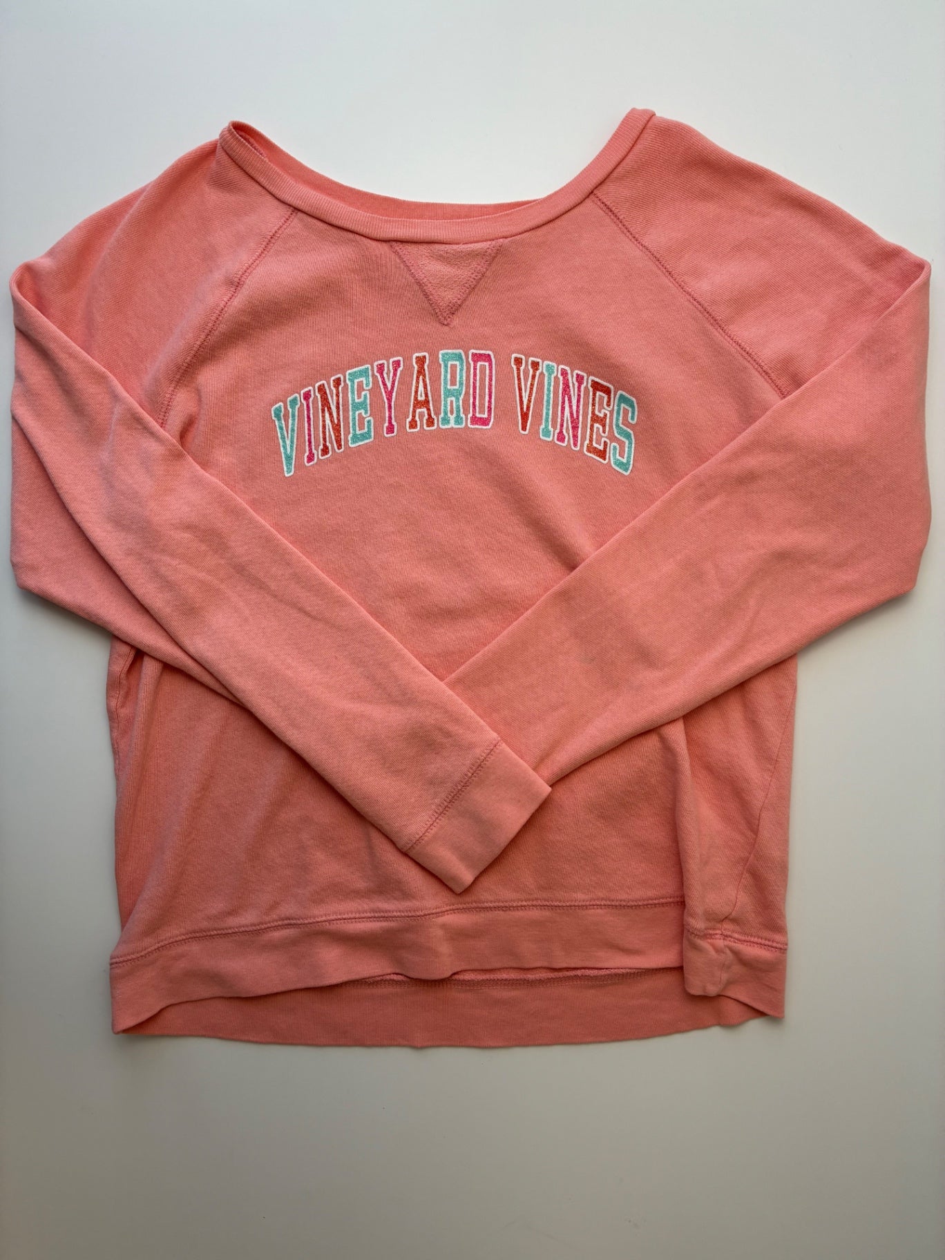 Vineyard Vines Sweatshirt - Orange Glitter Crewneck | size 14