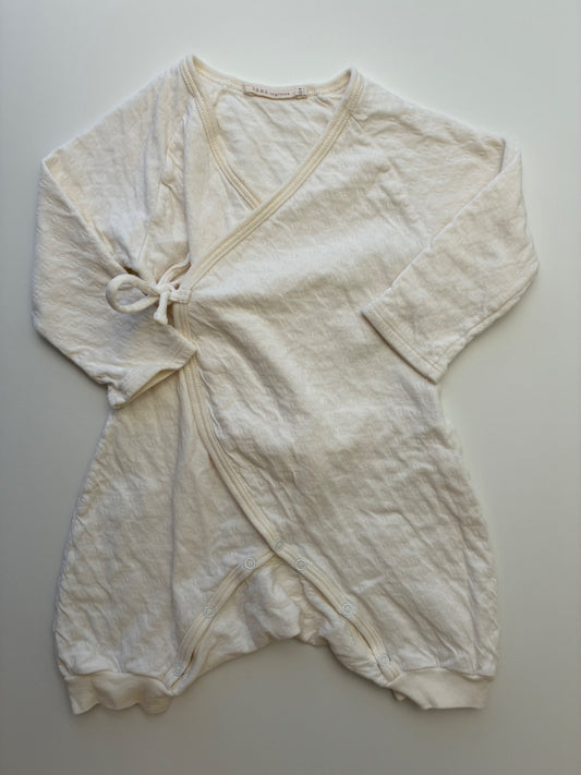 Tane Organics Onesie - Cream Pointelle Wrap Onesie | size 9 - 12 Months