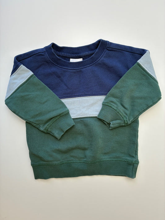 Hanna Andersson Sweatshirt - Blue Striped Crewneck | size 2T