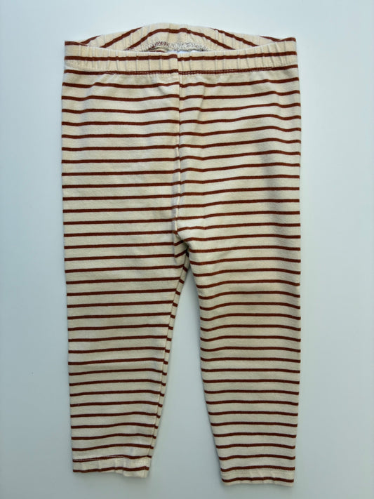 Hanna Andersson Leggings - Brown Striped | size 12 - 18 Months