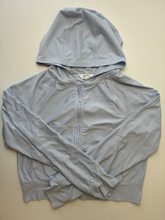 Athleta Girl Sweatshirt - Blue Textured Zip Up Hoodie | size 16