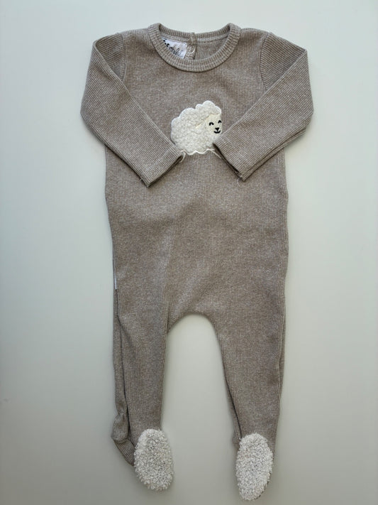 Maniére Child Onesie - Brown Sheep + Ribbed | size 3 Months