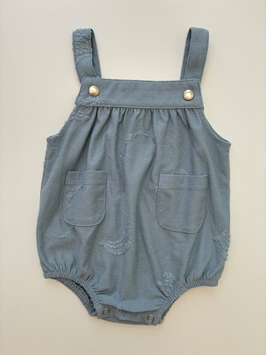 Phil and Phoebe Bubble - Blue Overall w/ Pockets | size 6 Months