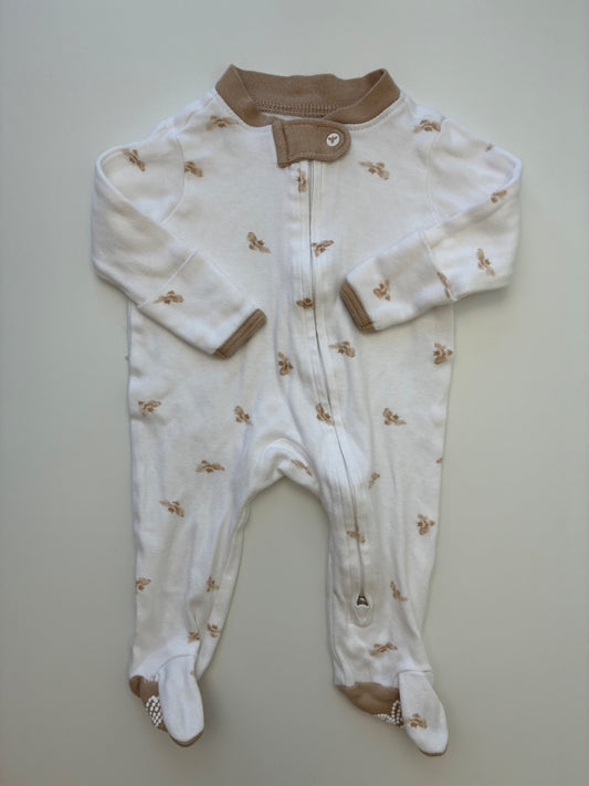 Burt's Bees Baby Onesie - White Bees | size Newborn
