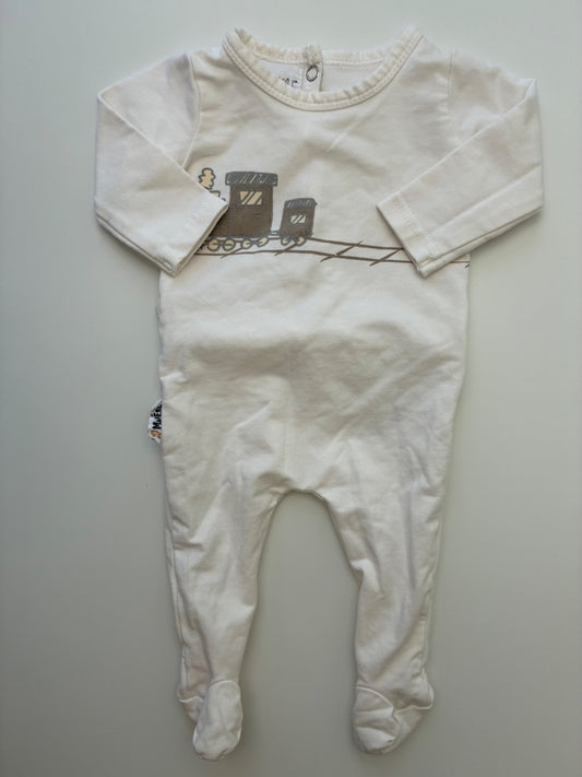 Maniére Child Onesie - White Train | size 1 Month