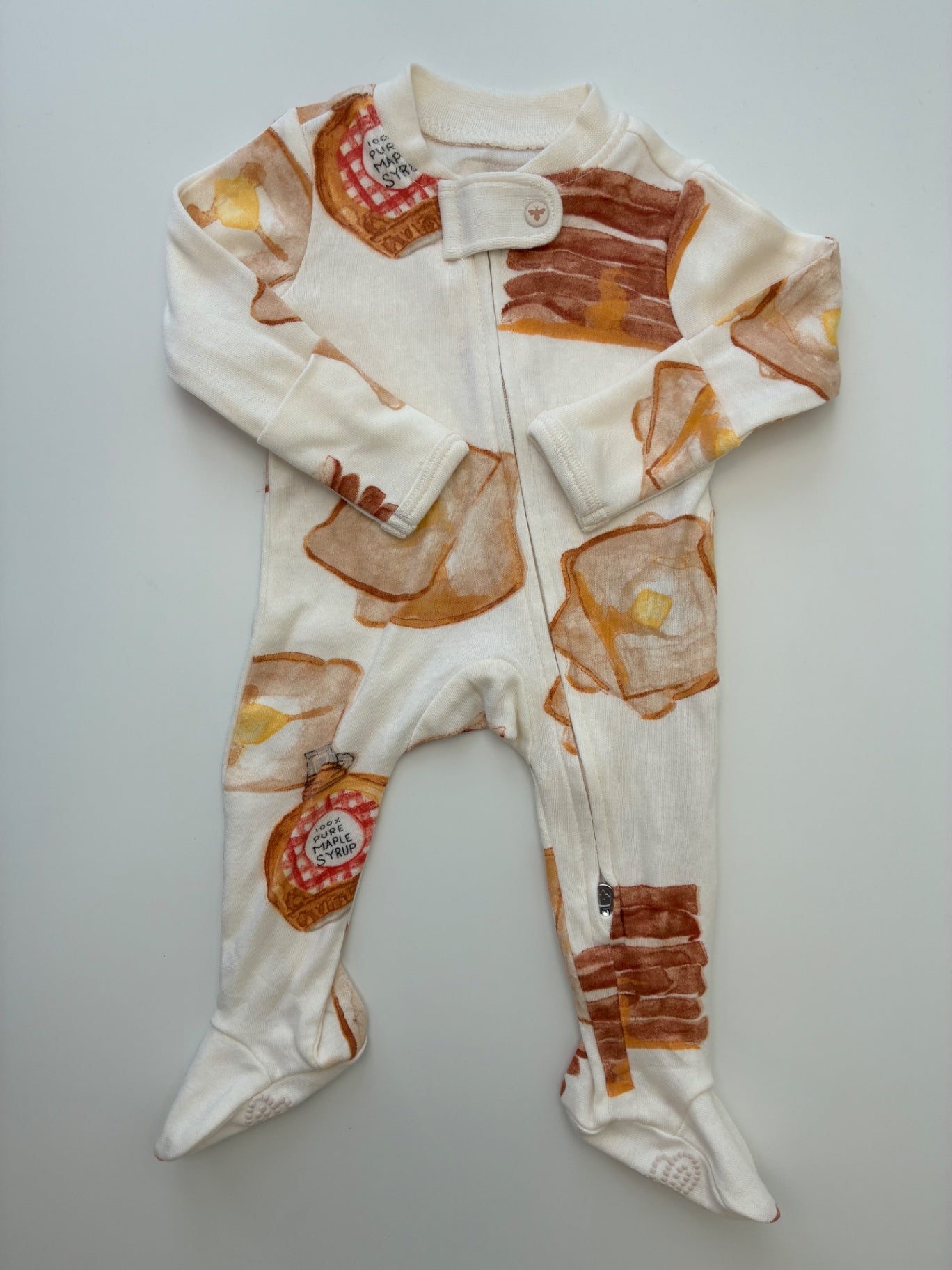Burt's Bees Baby Onesie - Cream Breakfast Foods | size Preemie