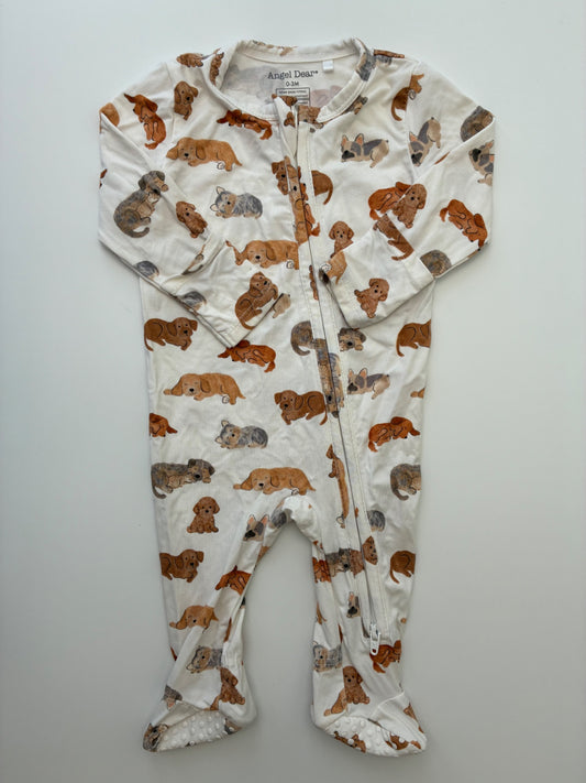 Angel Dear Onesie - White Dogs | size 0 - 3 Months