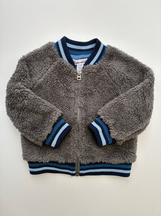 Splendid Jacket - Gray Fuzzy Bomber | size 3 - 6 Months