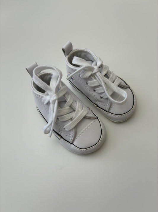Converse Shoes - White Leather Crib Shoes | size Shoe 1