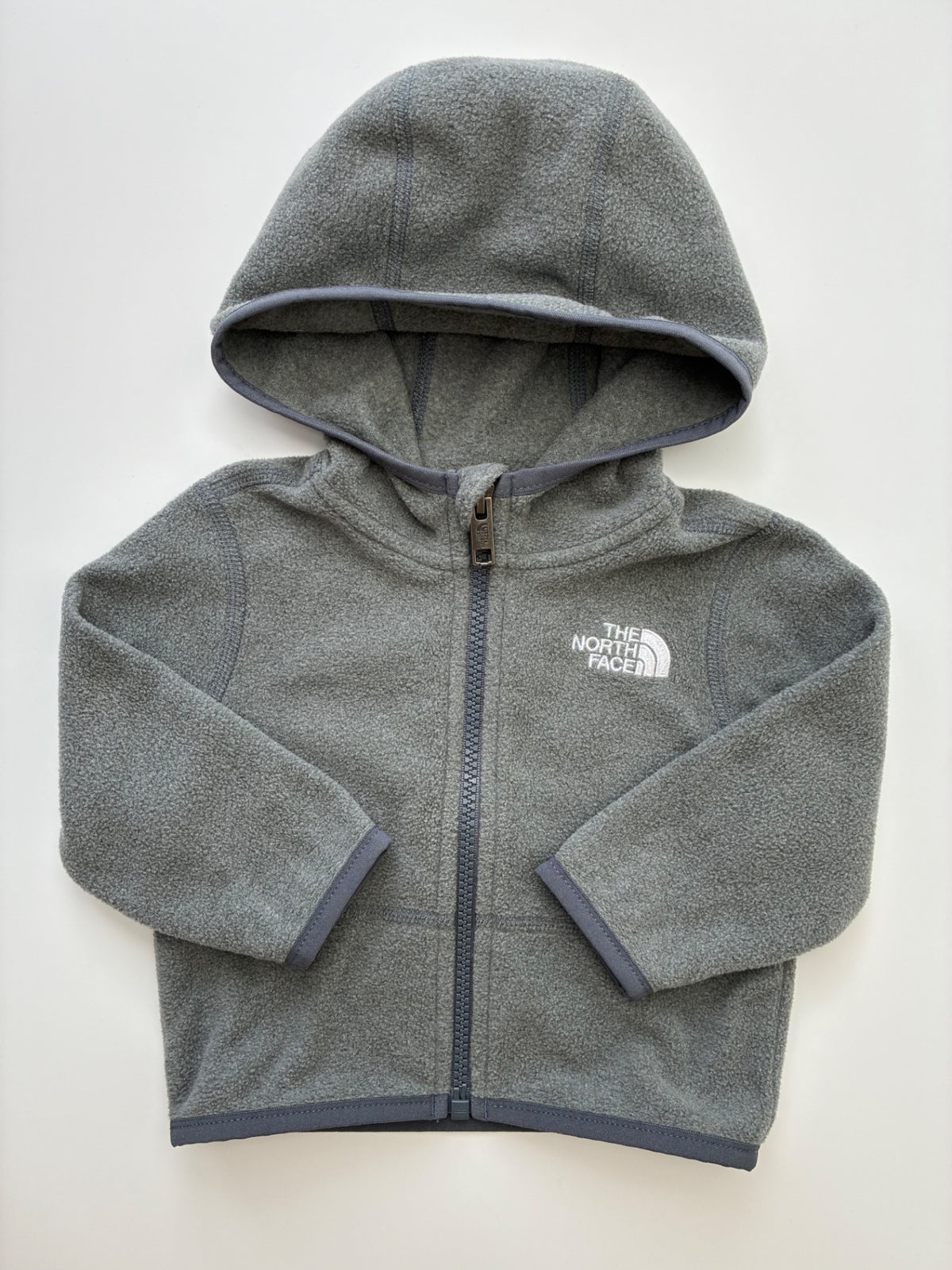 The North Face Jacket - Gray Fleece Zip Up w/ Hood | size 3 - 6 Months