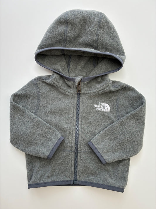 The North Face Jacket - Gray Fleece Zip Up w/ Hood | size 3 - 6 Months