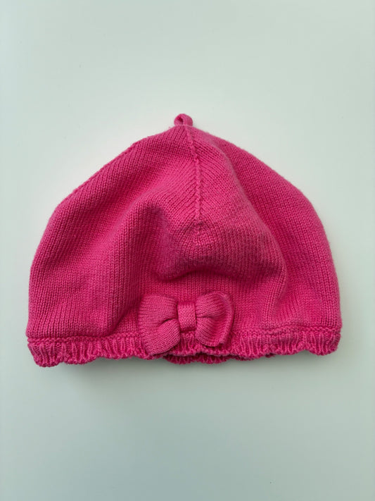 Janie and Jack Hat - Pink Knit Beanie | size 12 - 24 Months