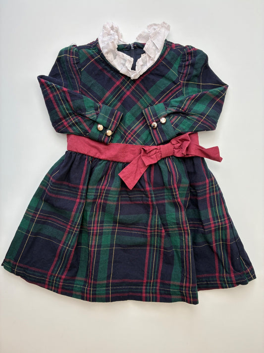 Hope & Henry Dress - Green Holiday Plaid | size 12 - 18 Months