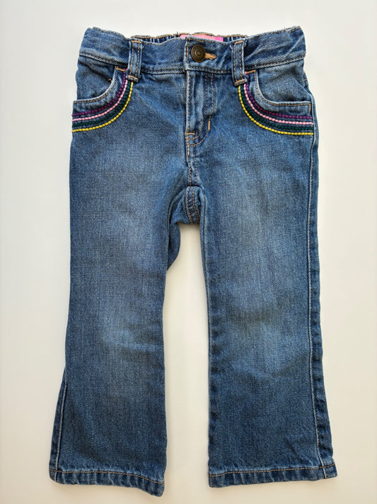 Old Navy Jeans - Blue Boot Cut Embroidered | size 2T
