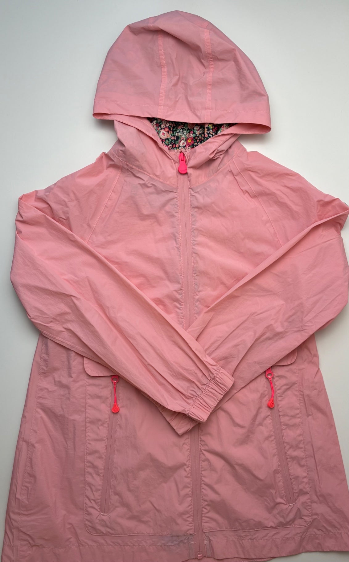 Joules Jacket - Pink Hooded Windbreaker | size 12