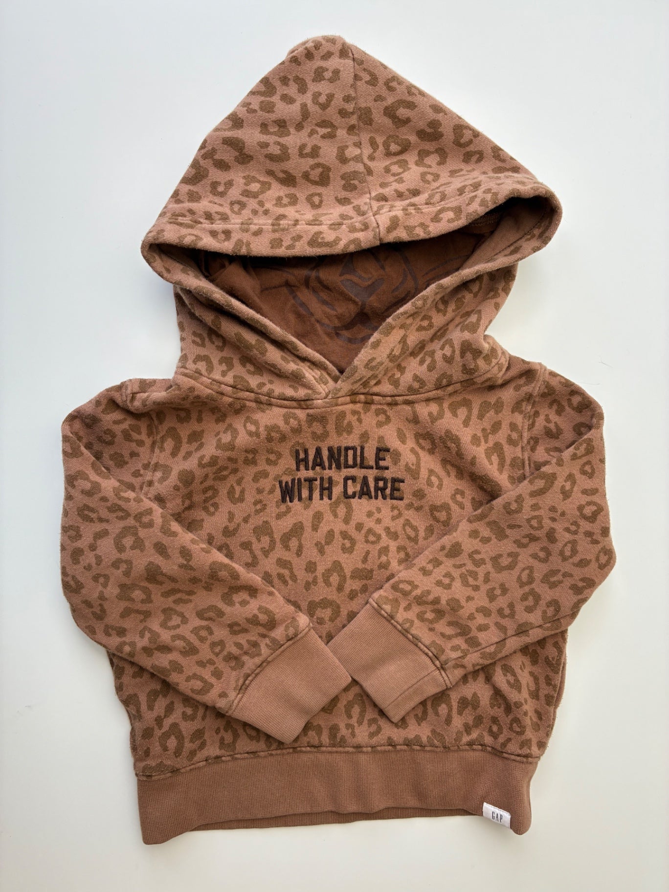 Baby Gap Sweatshirt - Brown Animal Print Hoodie | size 3T