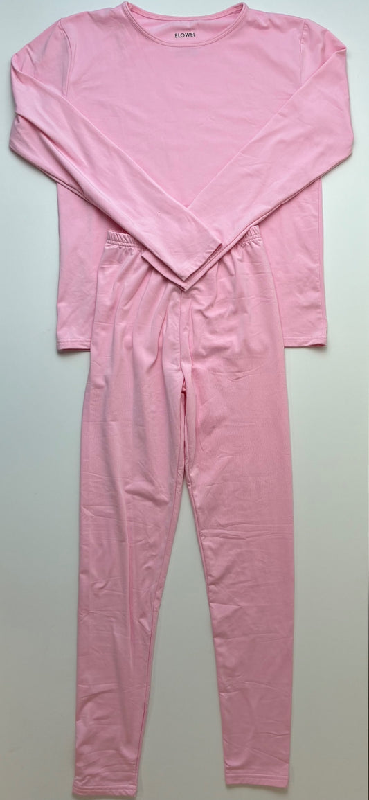 Elowel 2 Piece Ensemble - Pink Long Sleeve Pajamas | size 12/14