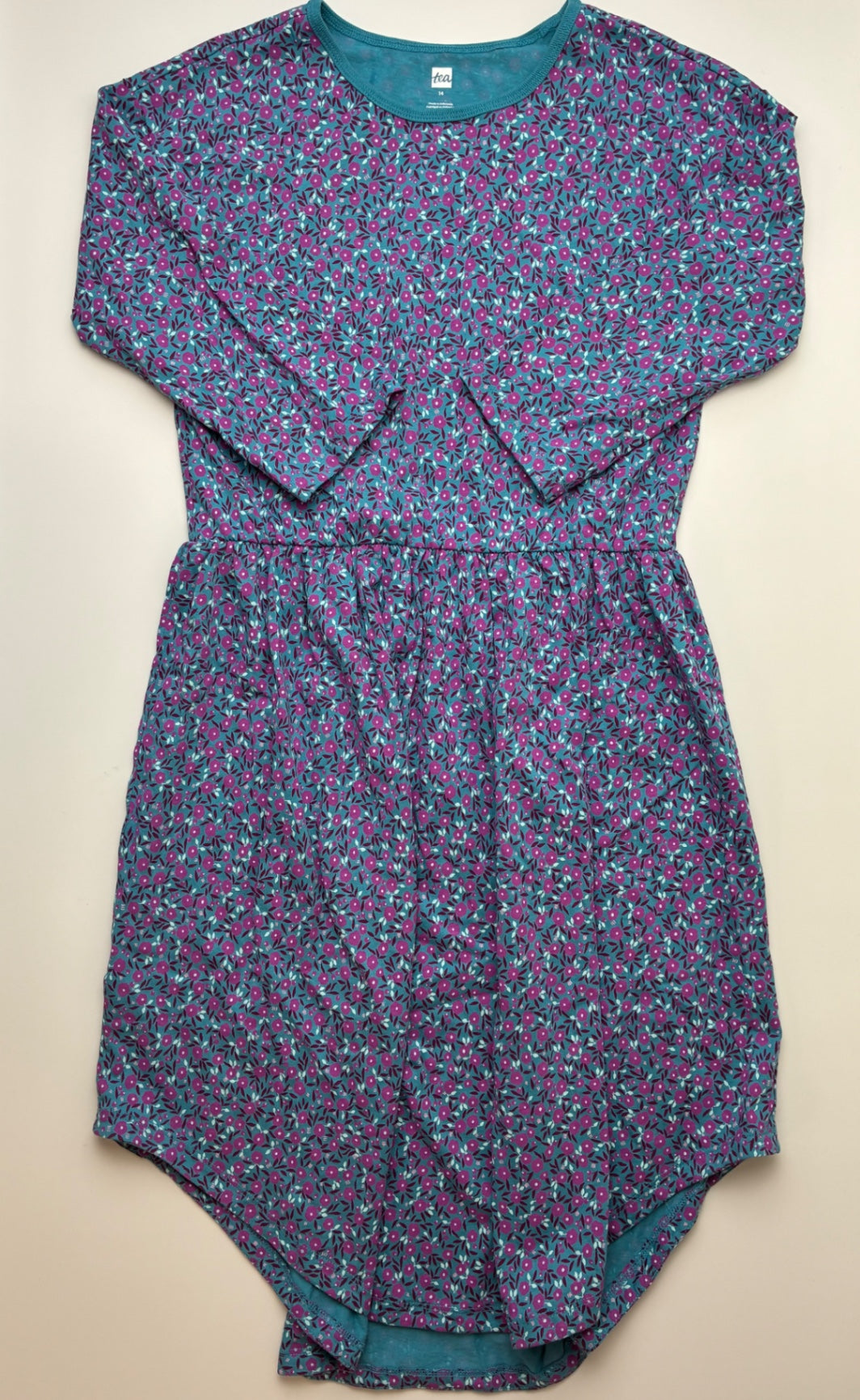 Tea Dress - Purple Floral | size 14