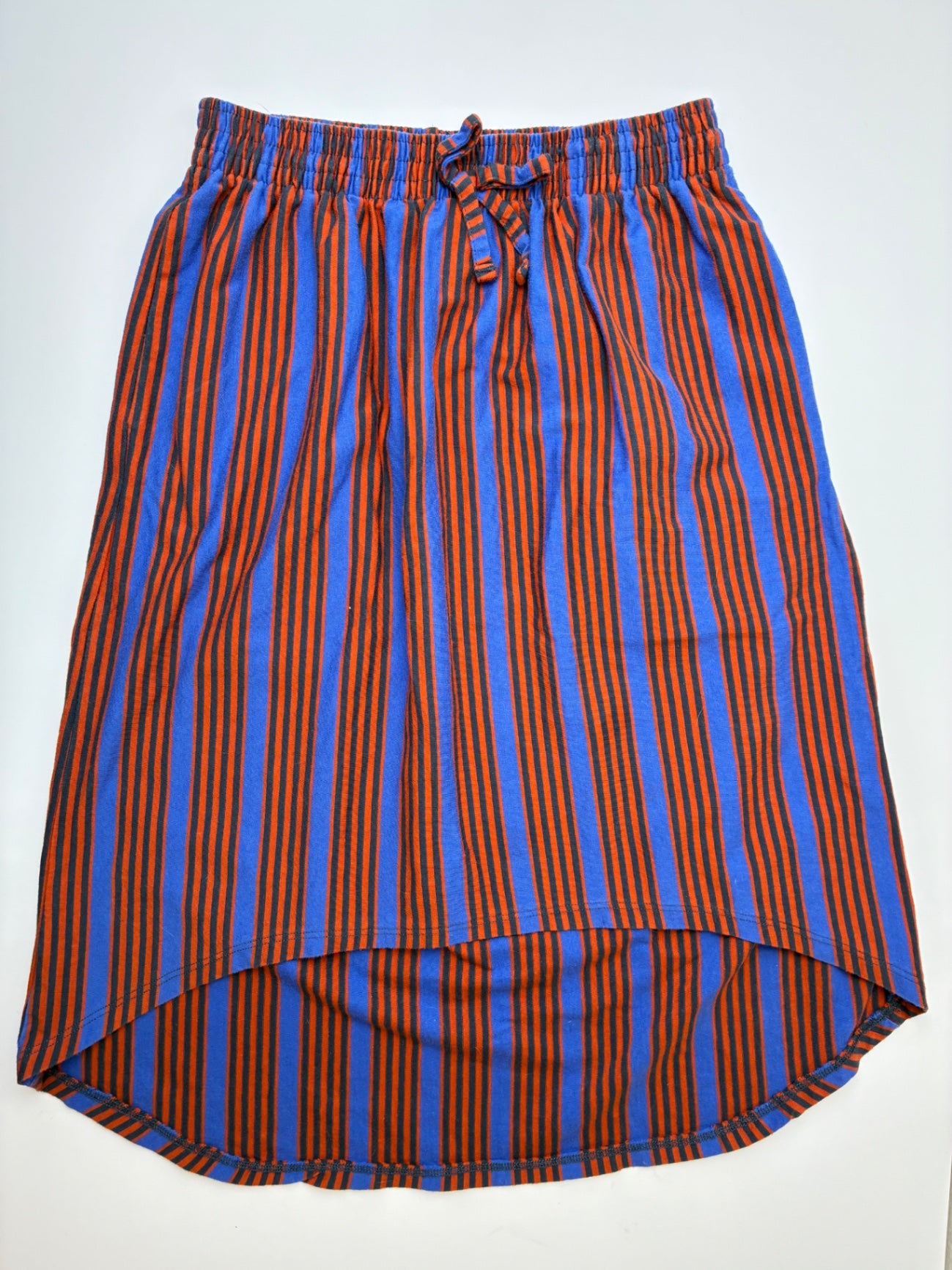 Tea Skirt - Orange Striped High Low Hem | size 10