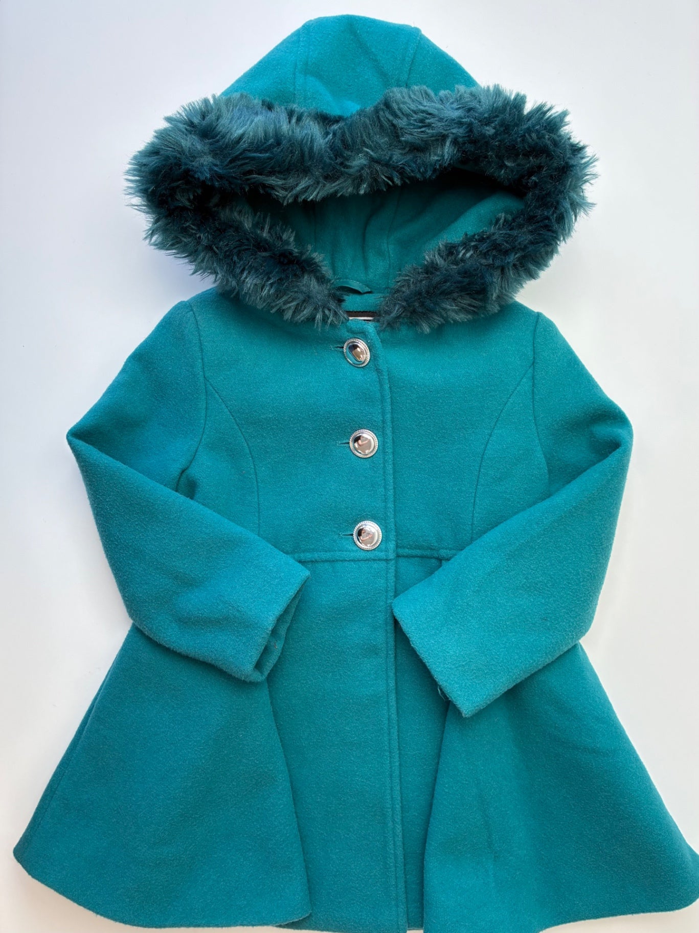 Rothschild Coat - Blue Fur Hood Overcoat | size 3T