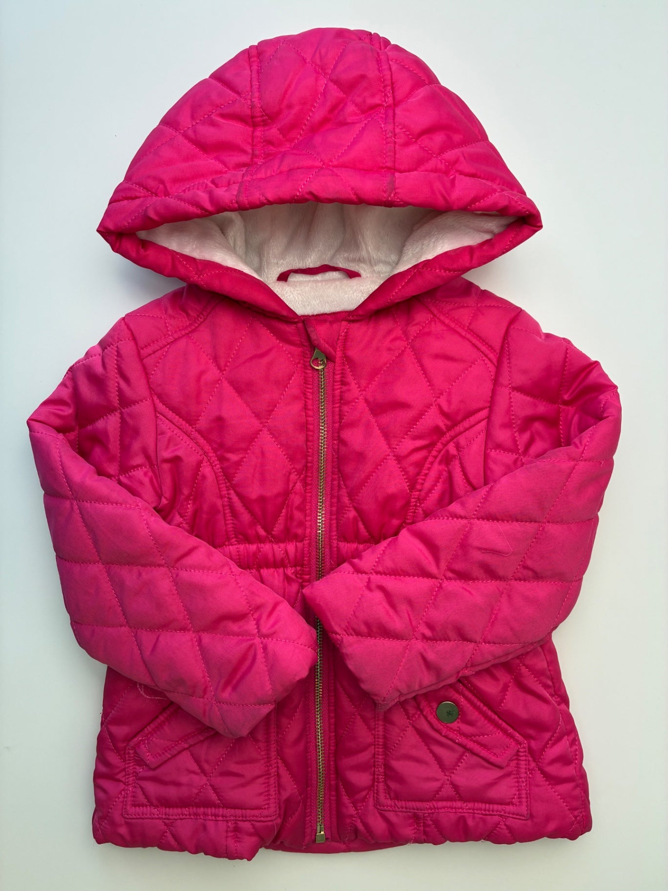 Liv & Lottie Coat - Pink Fur Lined Quilted Puffer | size 2T