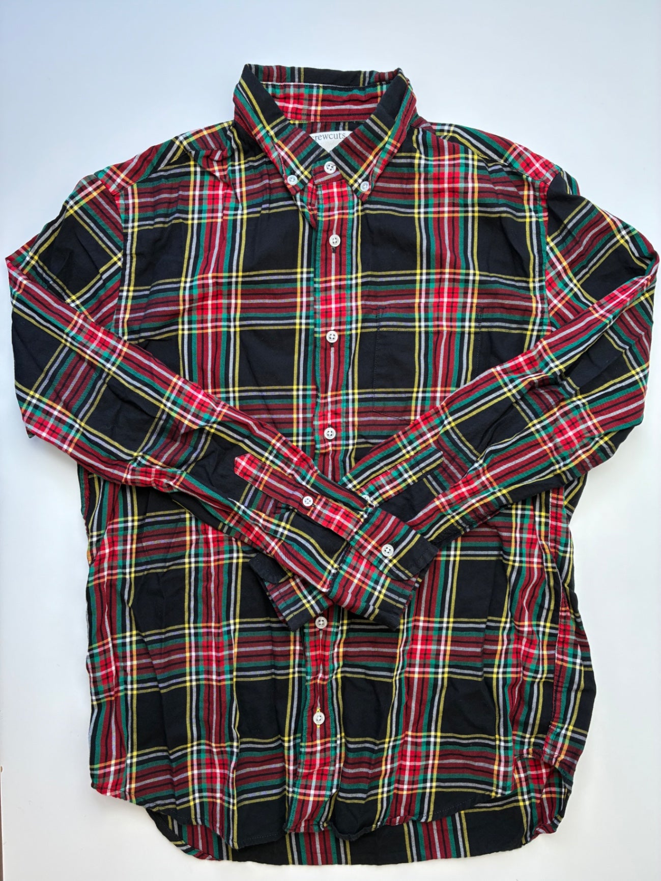 Crewcuts Shirt - Black Plaid Button Down | size 14