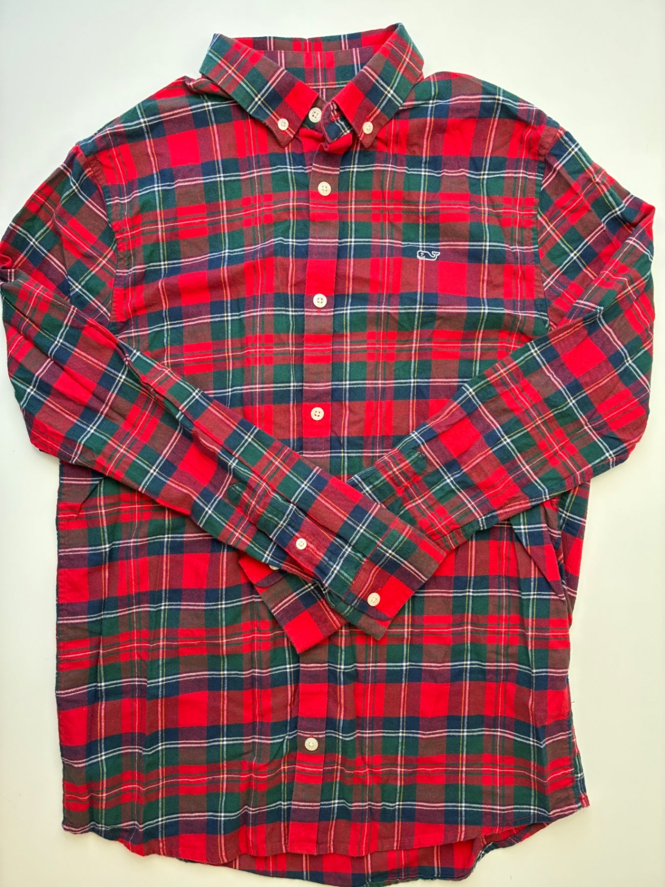 Vineyard Vines Shirt - Red 100% Cotton Plaid Button Down | size 18