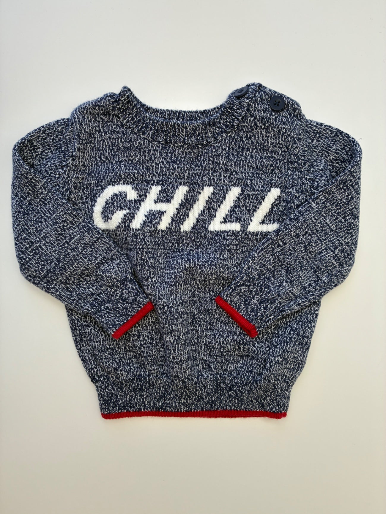 Joe Fresh Sweater - Navy Blue 'Chill' | size 12 - 18 Months